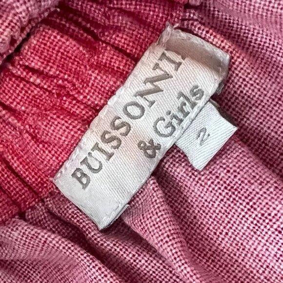 Buissonniere Girls Overall Skirt Dress Linen Blend Size 2 Pink - Picture 4 of 5